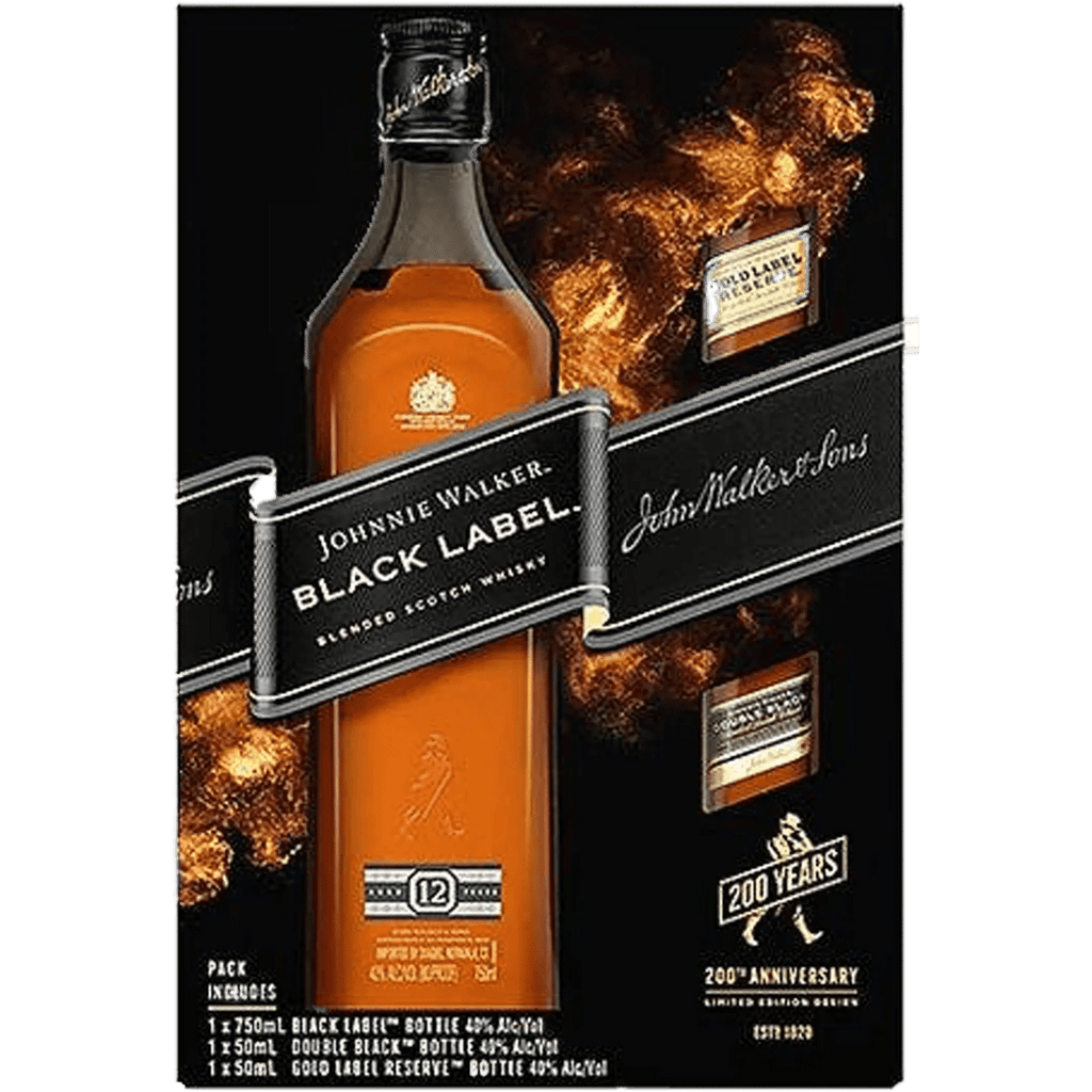 Johnnie Walker Black Label 12 Year Scotch Gift Set with Minis Johnnie Walker Black Label 12 Year Scotch Gift Set with Minis