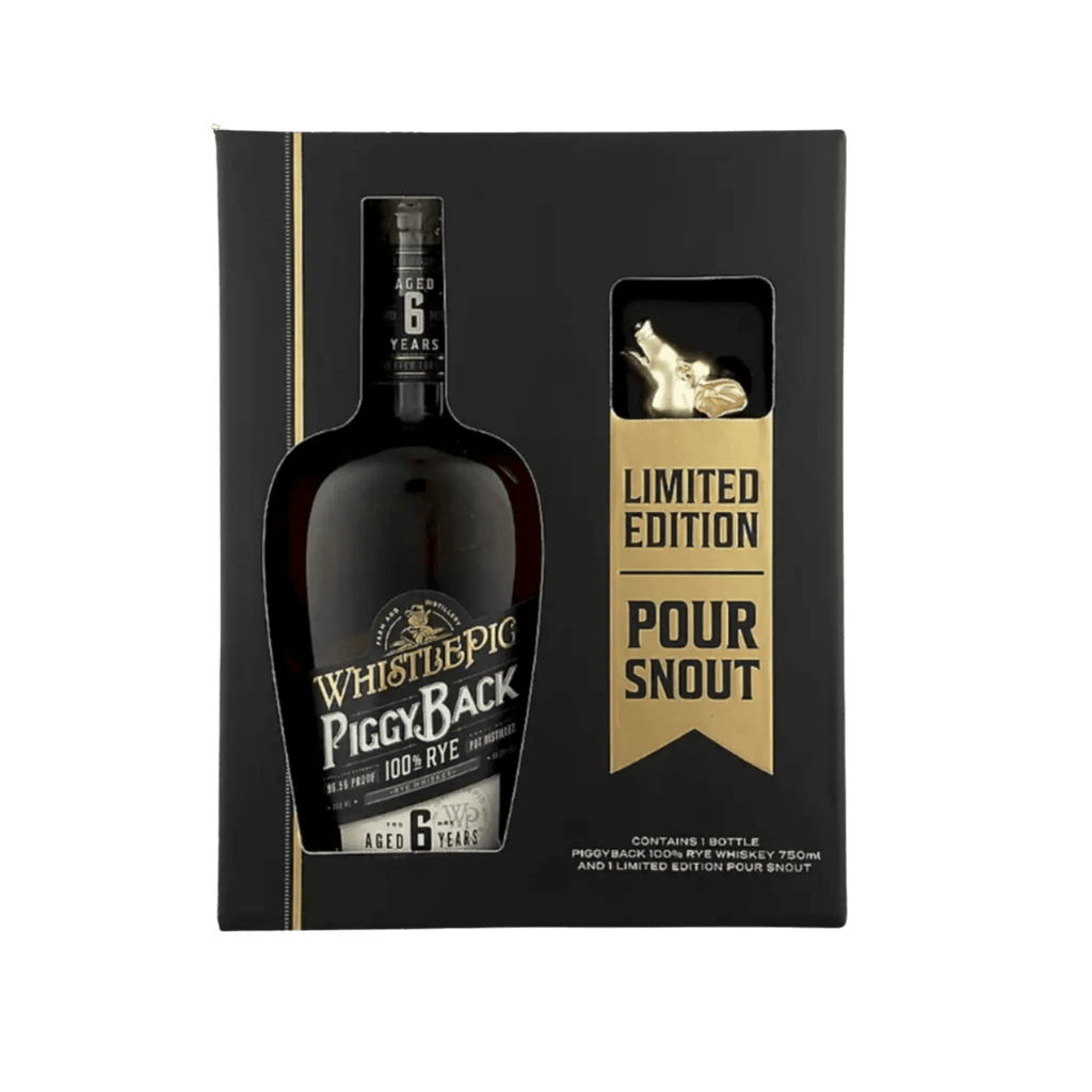 WhistlePig PiggyBack 6 Year Rye + Pour Snout Gift Set 750ml