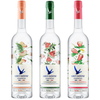 Grey Goose Essences 3 Bottle Bundle White Peach Rosemary Watermelon Basil Strawberry Lemongrass 750ml