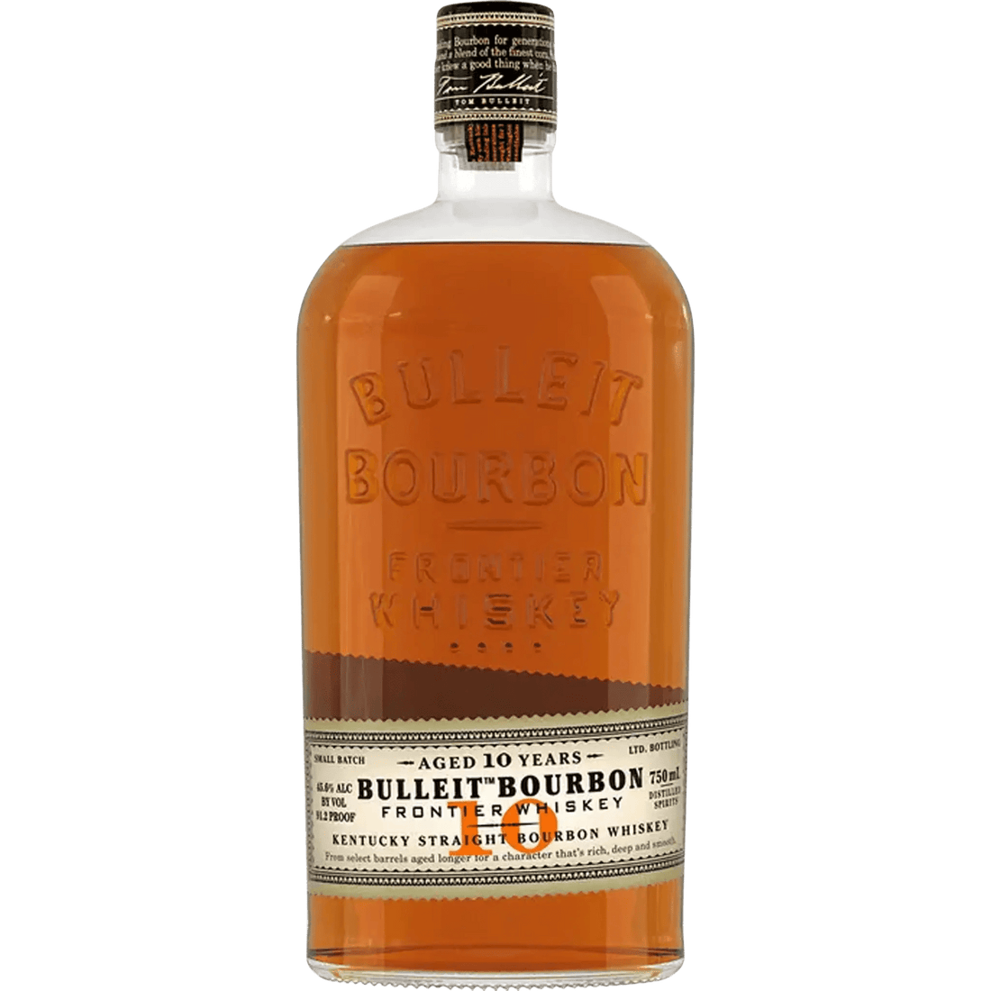 Bulleit Bourbon Aged 10 Years Frontier Whiskey 750ml - Liquor On Broadway