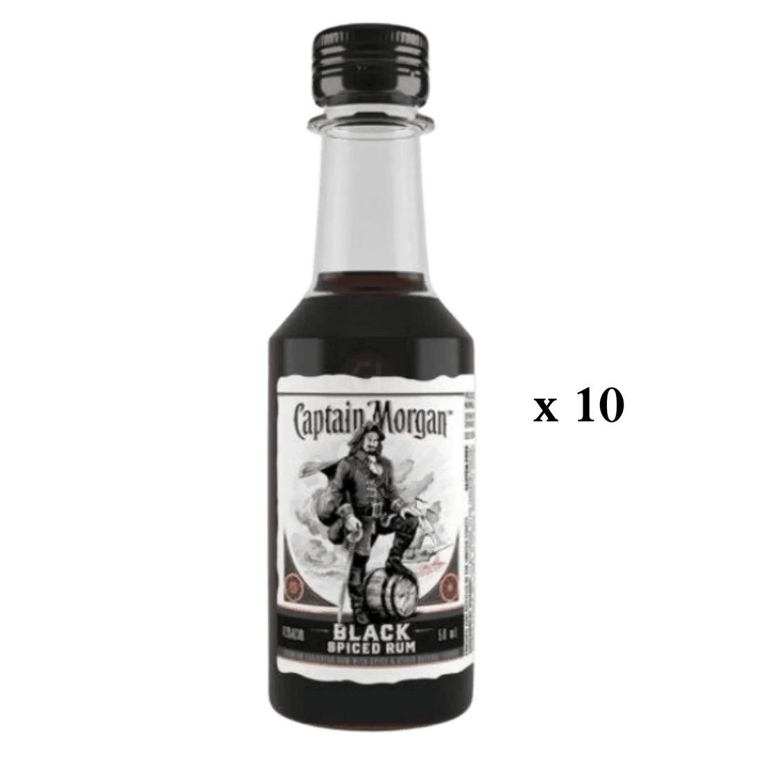 Captain Morgan Black Spiced Rum Mini 10 x 50ml - Liquor On Broadway
