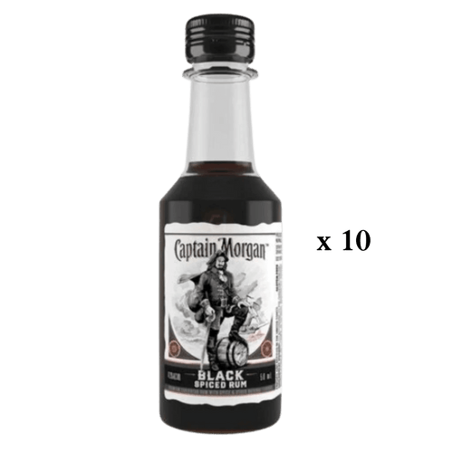 Captain Morgan Black Spiced Rum Mini 10 x 50ml - Liquor On Broadway