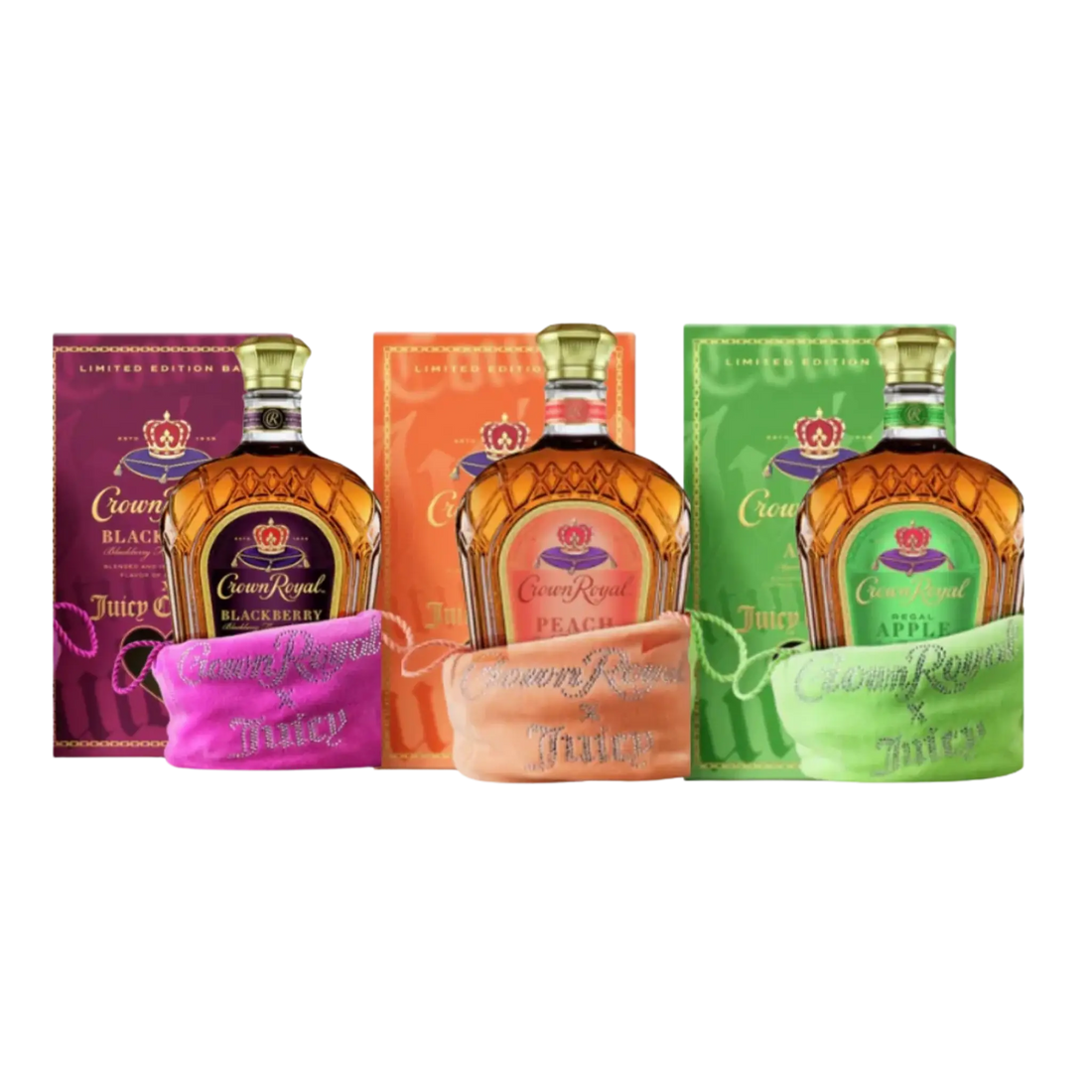 Crown Royal Peach, Blackberry & Apple x Juicy Couture Flavored Canadian Whisky 3 x 750ml - Liquor On Broadway