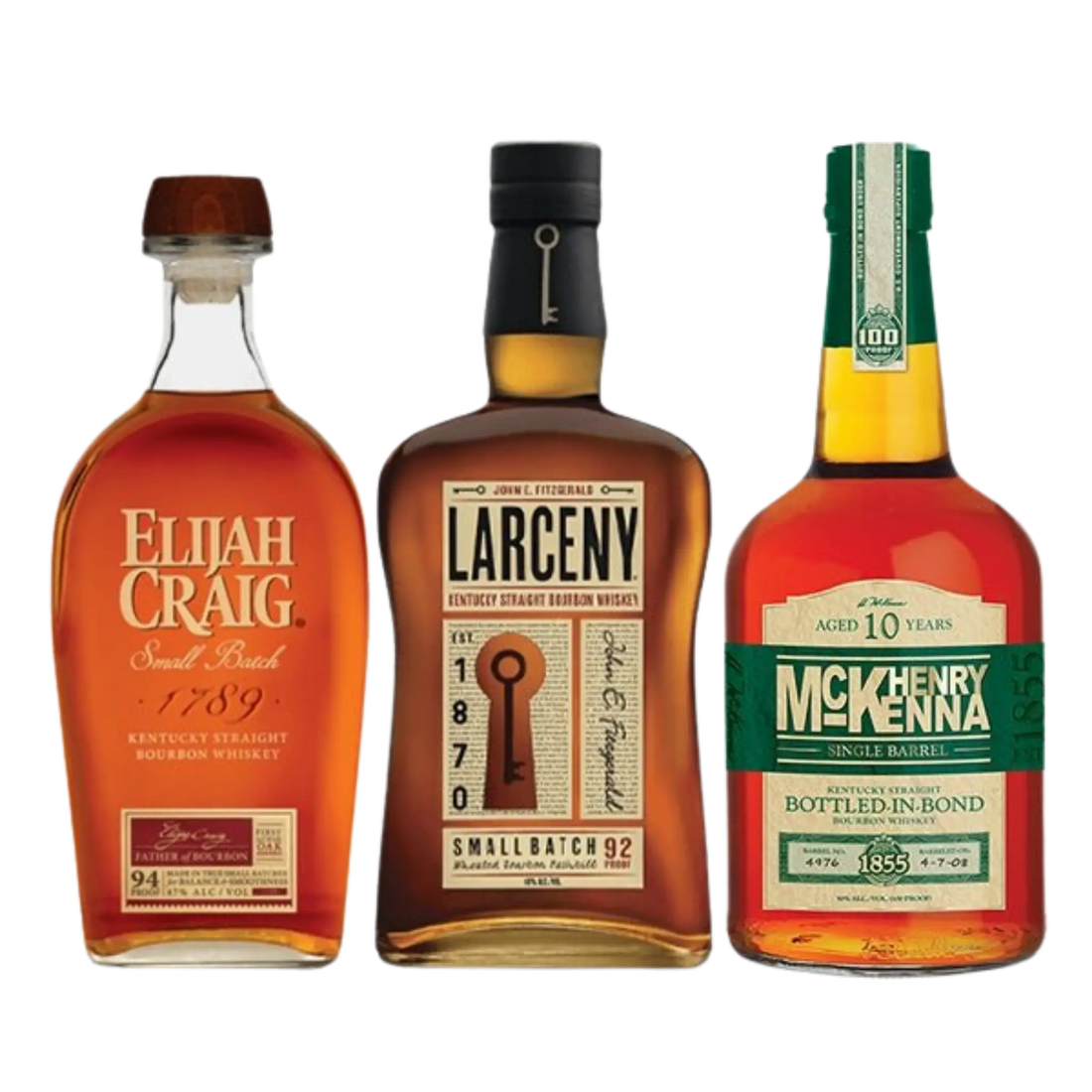 Elijah Craig Small Batch Larceny Small Batch and Henry McKenna 10 Year Bundle 750ml - Liquor On Broadway