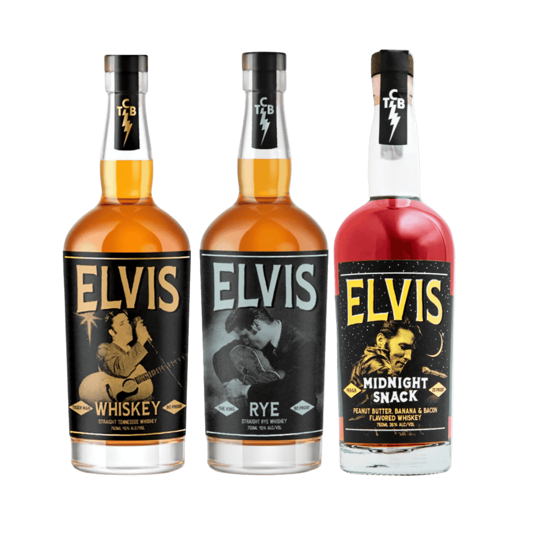 Elvis Whiskey Trio Pack – Collectors Edition 3 Bottles, 750ml Each - Liquor On Broadway