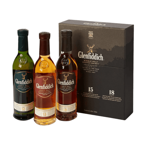 Glenfiddich Single Malt Scotch Whisky Trio Gift Set 3 x 200ml - Liquor On Broadway