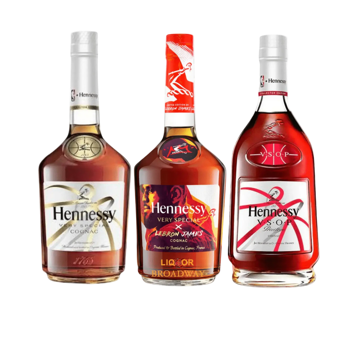 Hennessy VS Cognac 750ml Hennessy VS x LeBron James Cognac 750ml Hennessy VSOP NBA Cognac 750ml Bundle - Liquor On Broadway