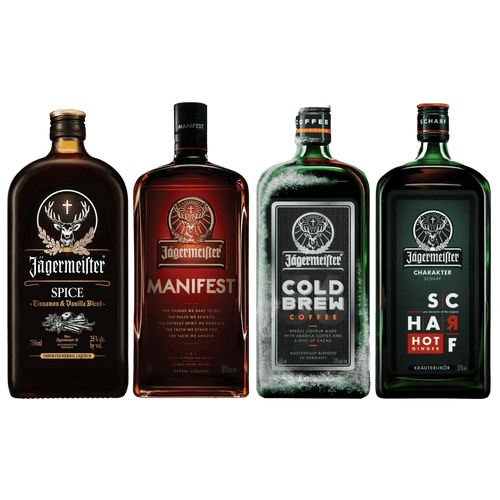 Jägermeister Variety Bundle Pack 750ml Set : Spice, Scharf, Manifest & Cold Brew - Liquor On Broadway