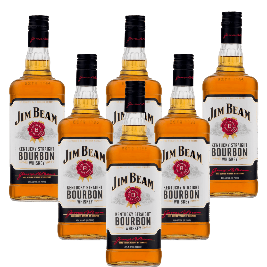 Jim Beam White Label Kentucky Straight Bourbon Whiskey 80 Proof 750ml - Liquor On Broadway