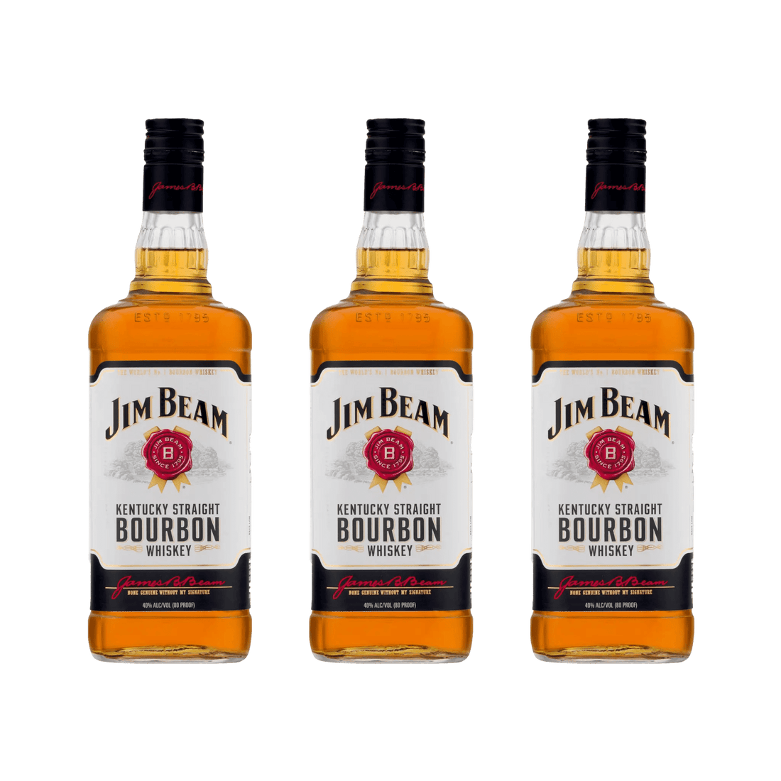 Jim Beam White Label Kentucky Straight Bourbon Whiskey 80 Proof 750ml - Liquor On Broadway
