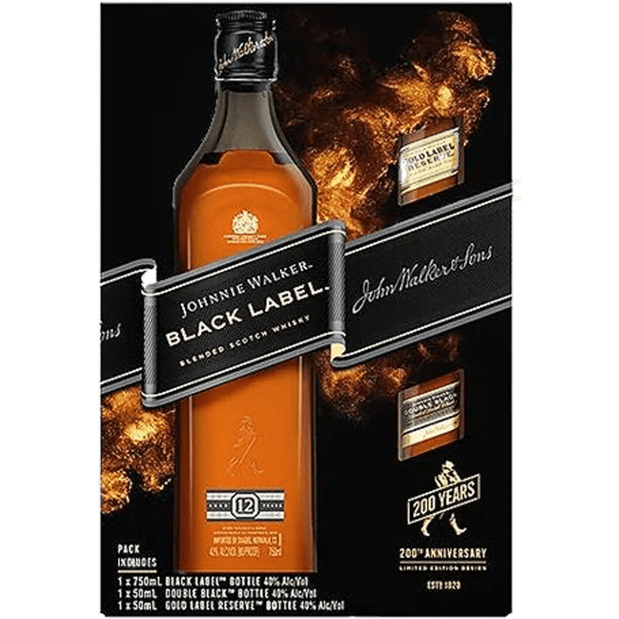 Johnnie Walker Black Label 12年 3本セット Johnnie Walker Black Label 12 Year Scotch Gift Set with Minis