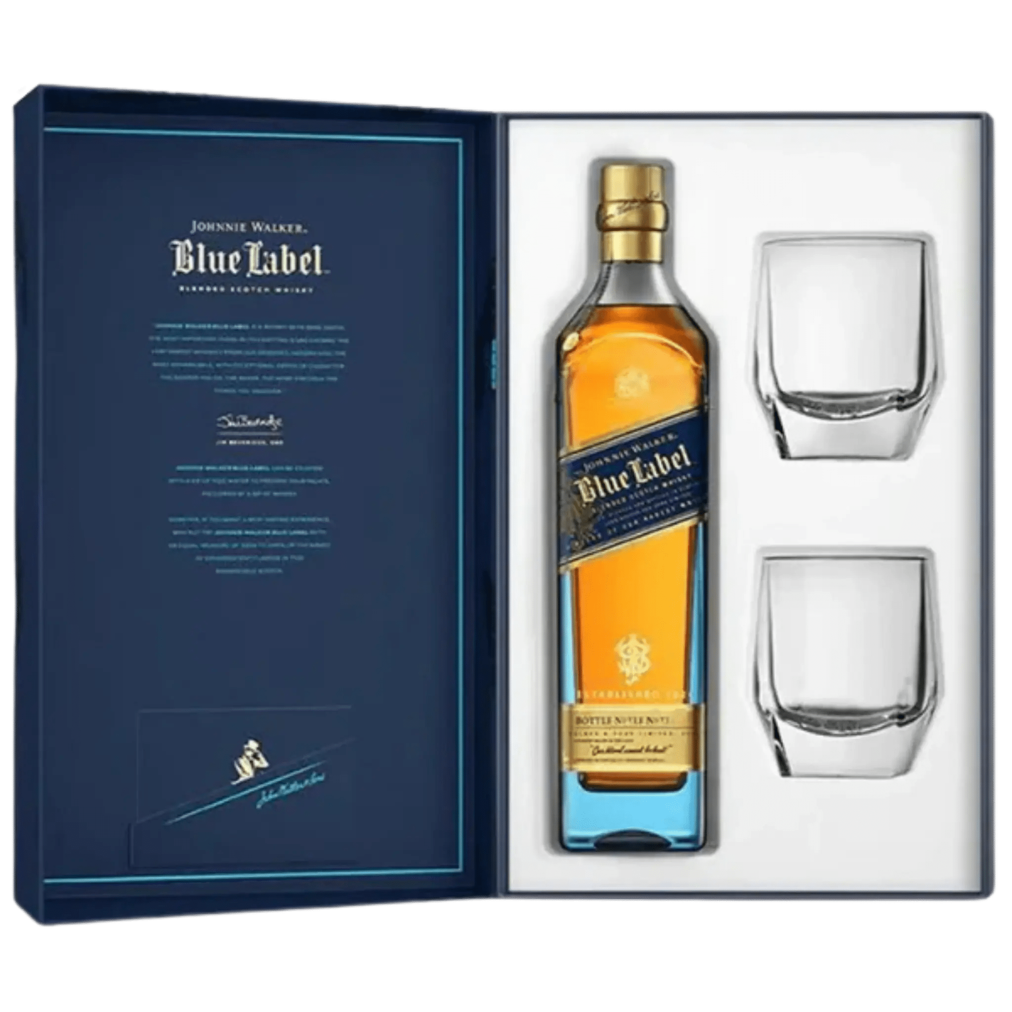 Johnnie Walker Blue Label Gift Set with 2 Crystal Glasses 750ml Johnnie Walker Blue Label Gift Set with 2 Crystal Glasses 750ml