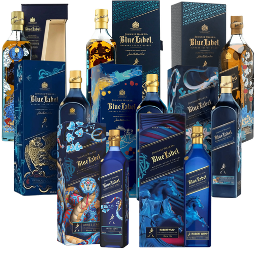 Johnnie Walker Blue Label Lunar New Year 8 - Bottle Zodiac Collection Bundle — Year of the Pig, Rat, Ox, Tiger, Rabbit, Dragon, Snake & Horse (750ml each) - Liquor On Broadway
