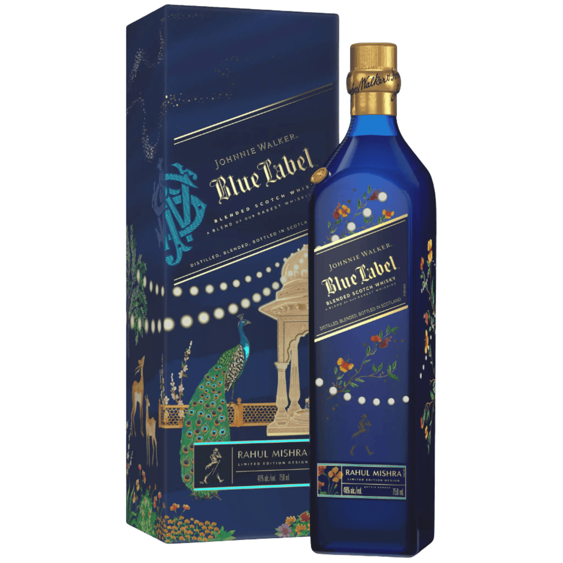 Johnnie Walker Blue Label x Diwali Limited Edition by Rahul Mishra Blended Scotch Whisky 750ml - Liquor On Broadway