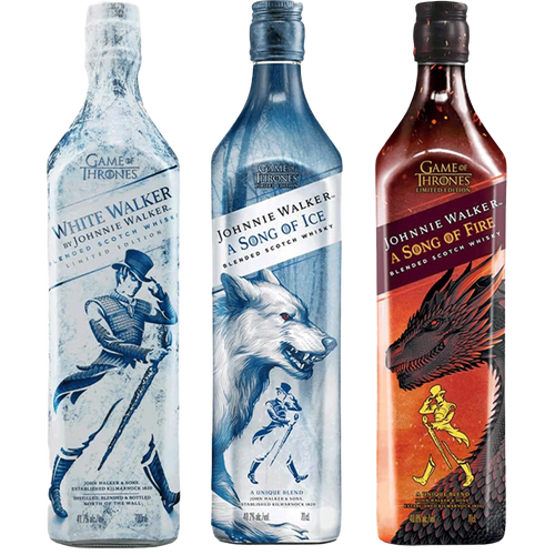 Johnnie Walker Game of Thrones Collection – White Walker, A Song of Fire & A Song of Ice Blended Scotch Whisky Set - Liquor On Broadway