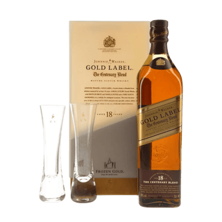 Johnnie Walker Gold Label The Centenary Blend 18 Year Old Blended Scotch Whisky Gift Set with 2 Glasses 750ml - Liquor On Broadway
