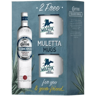 Jose Cuervo Tradicional Plata Tequila with Muletta Mugs Gift Set 750ml - Liquor On Broadway