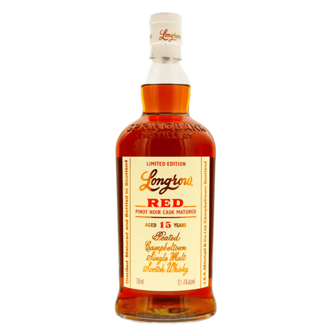 Longrow Red 15 Year Pinot Noir Cask Matured Limited Edition Campbeltown Single Malt Scotch Whisky 750ml - Liquor On Broadway