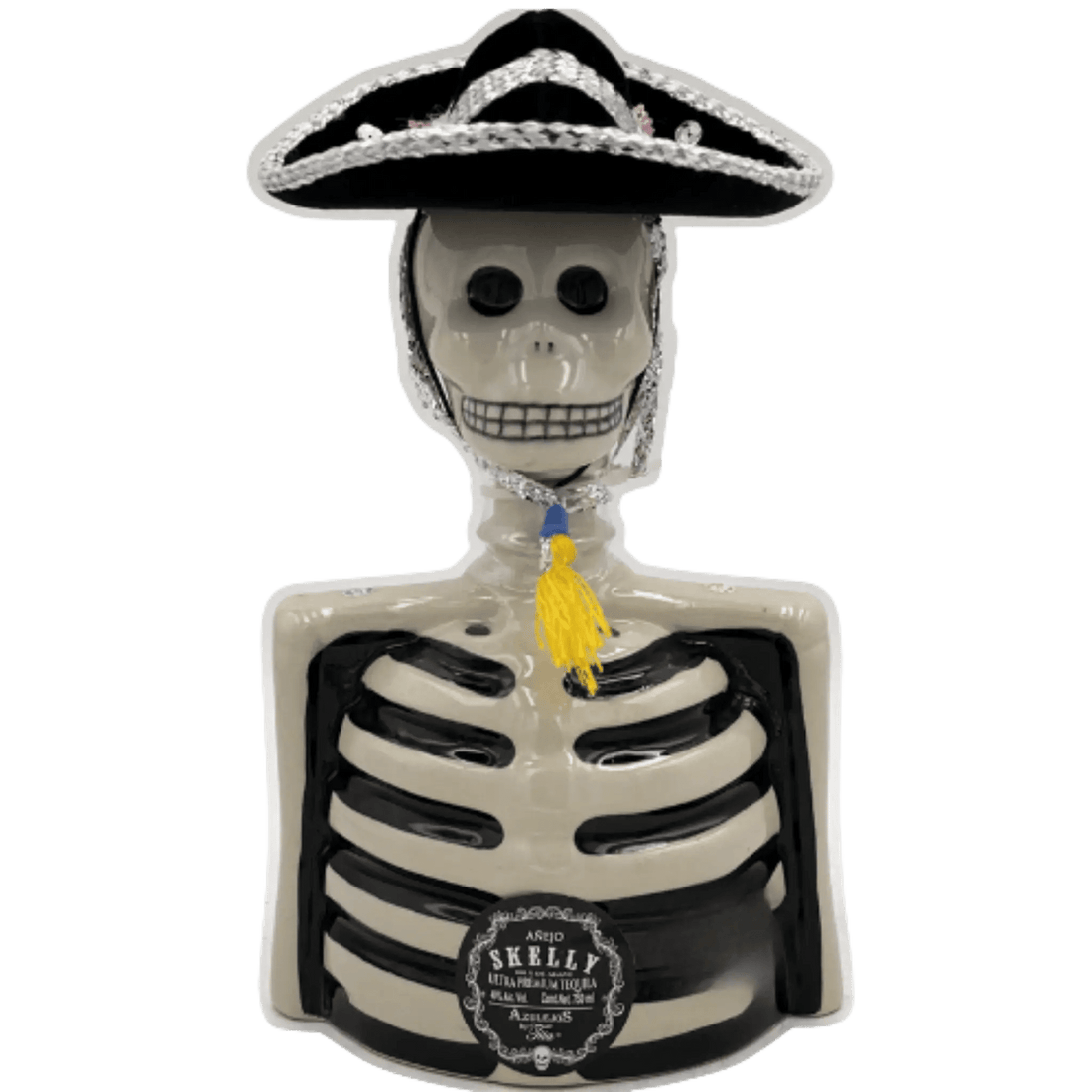 Los Azulejos Skelly Mustache Añejo Tequila 750ml - Liquor On Broadway