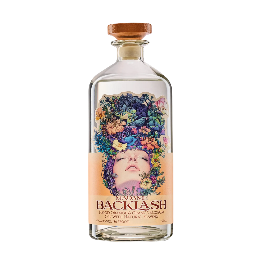 Madame Backlash Blood Orange & Orange Blossom Gin 750ml - Liquor On Broadway