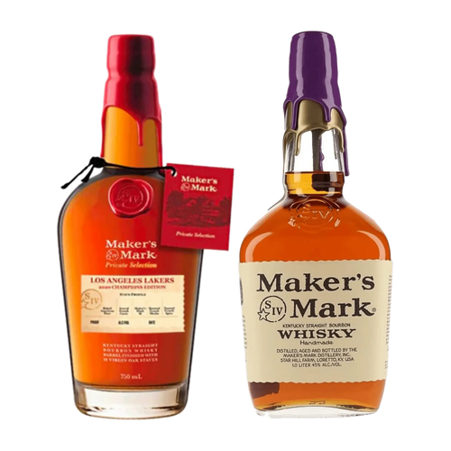 Maker's Mark Los Angeles Lakers 2020 Champions Edition Bundle Kentucky Straight Bourbon Whisky 750ml - Liquor On Broadway