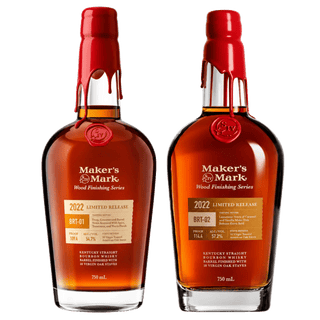 Maker's Mark Wood Finishing Series 2022 Limited Release BRT-01 & BRT-02 Set Kentucky Straight Bourbon 2 x 750ml - Liquor On Broadway