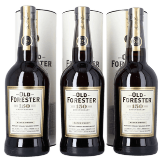 Old Forester 150th Anniversary Batch Proof Kentucky Straight Bourbon Whisky Complete 3 Bottle Set 750ml - Liquor On Broadway