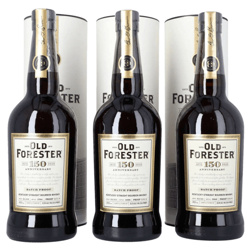 Old Forester 150th Anniversary Batch Proof Kentucky Straight Bourbon Whisky Complete 3 Bottle Set 750ml - Liquor On Broadway
