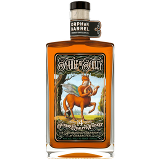 Orphan Barrel Fable & Folly whiskey bottle on a white background
