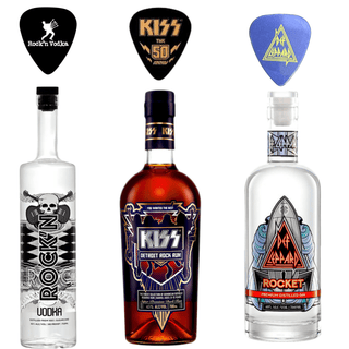 Rock & Roll Whiskey Vodka Gin Bundles with Free Collectible Guitar Picks - Liquor On Broadway