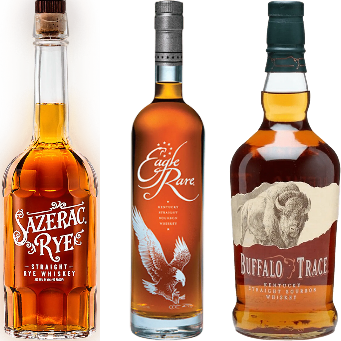 Sazerac Rye Eagle Rare 10 Year and Buffalo Trace Bourbon Bundle 750ml - Liquor On Broadway
