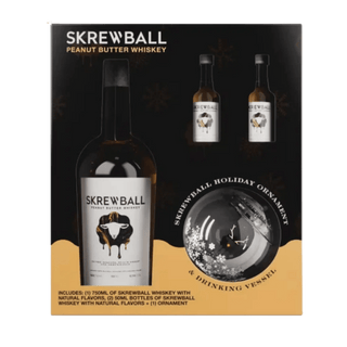 Skrewball Peanut Butter Whiskey Holiday Gift Set (750ml + Minis + Ornament) - Liquor On Broadway