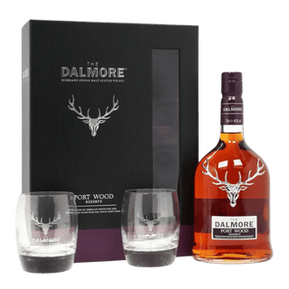 The Dalmore Port Wood Reserve Single Malt Scotch Whisky 750ml with Two Glasses Gift Set - Liquor On Broadway
