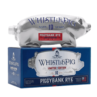 WhistlePig 10 Year PiggyBank Rye White and Blue Limited Edition Straight Rye Whiskey 1L - Liquor On Broadway