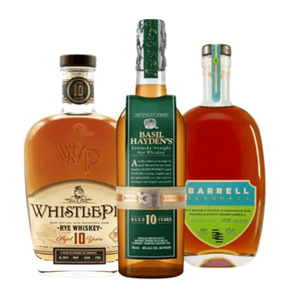 WhistlePig 10 Year Rye + Basil Hayden 10 Year Rye + Barrell Seagrass Rye Whiskey Bundle 3 x 750ml - Liquor On Broadway