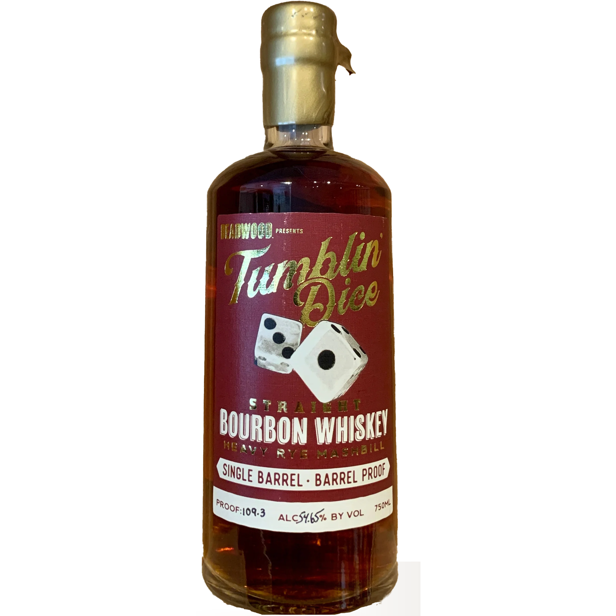 Deadwood Tumblin Dice 4 Year Bourbon 112 Proof Heavy Rye Mashbill Bourbon