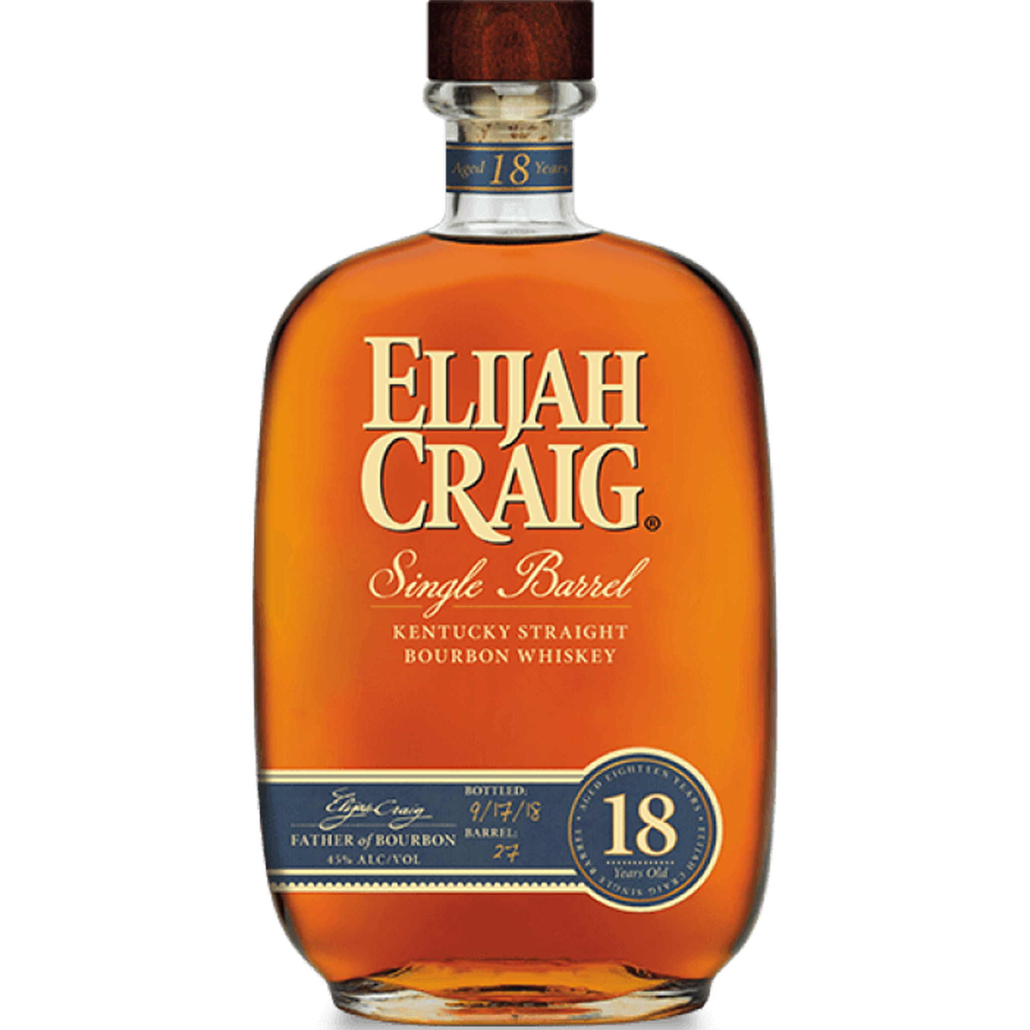 Elijah Craig Single Barrel Aged 18 Years Kentucky Straight Bourbon