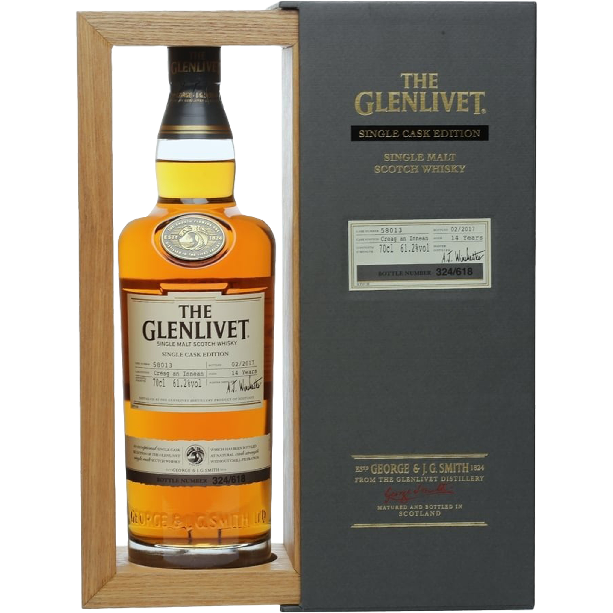 Glenlivet 14 Year Old Creag An Innean Bottled 2018 - Cask No. 58022