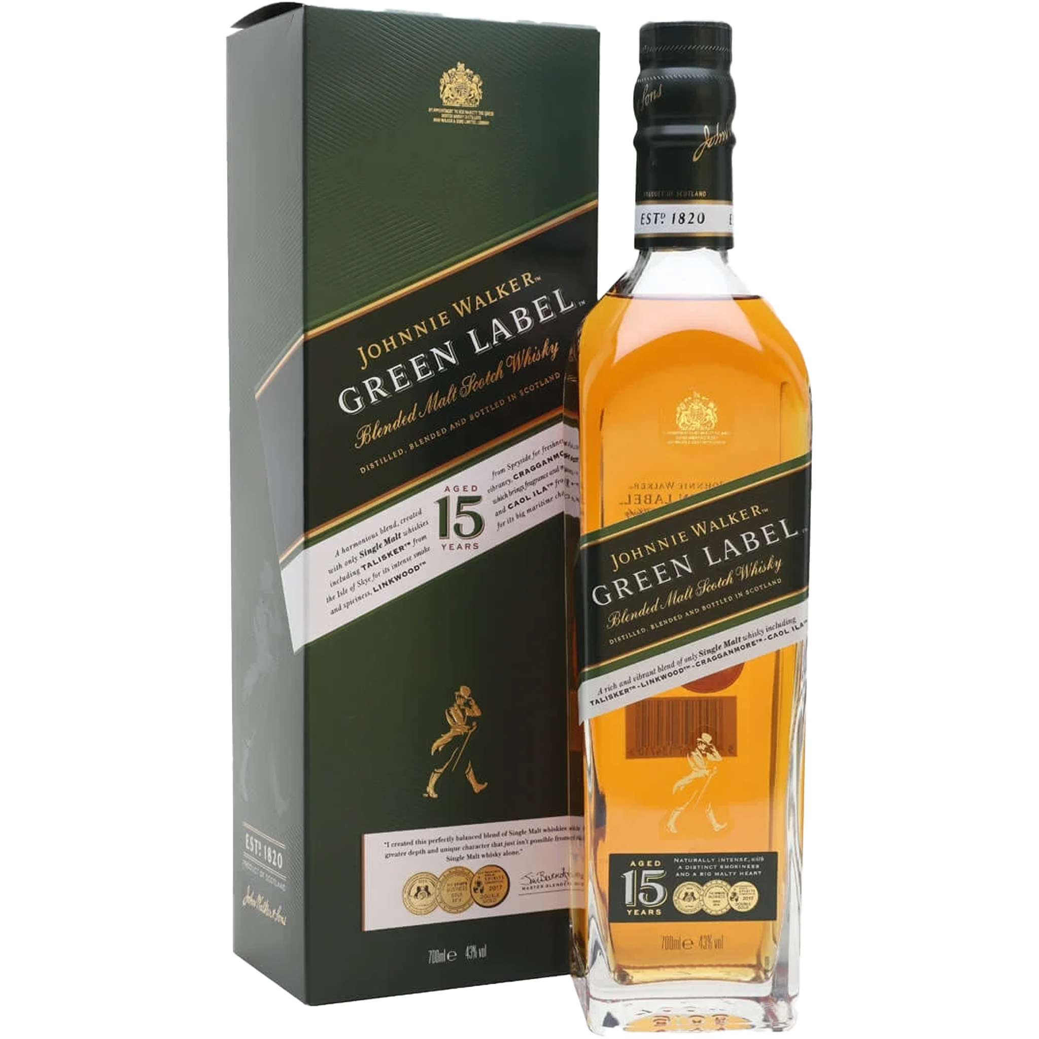Johnnie Walker Green Label Blended Malt Scotch Whiskey Aged 15 Years