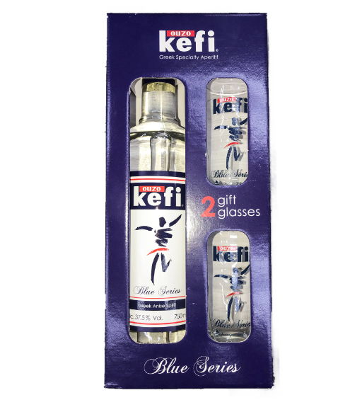 Ouzo Kefi Gift Set 750ml