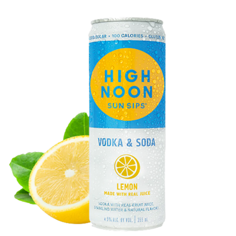 High Noon Beverage Lemon Hard Seltzer 4 Pack 355ml