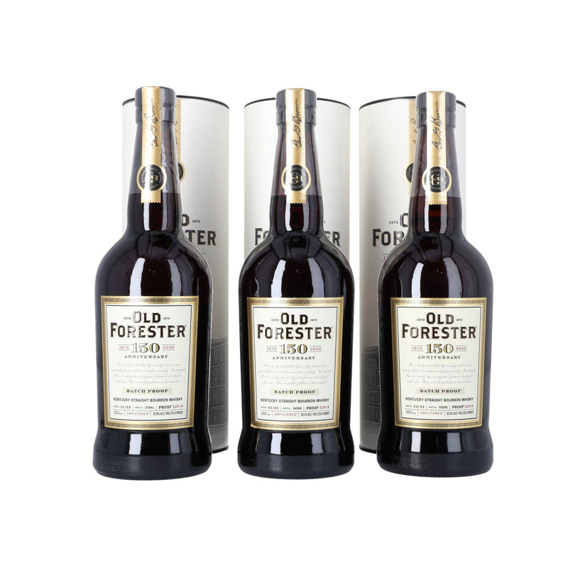 Old Forester 150th Anniversary Straight Bourbon 3 Bottle Set 750ml