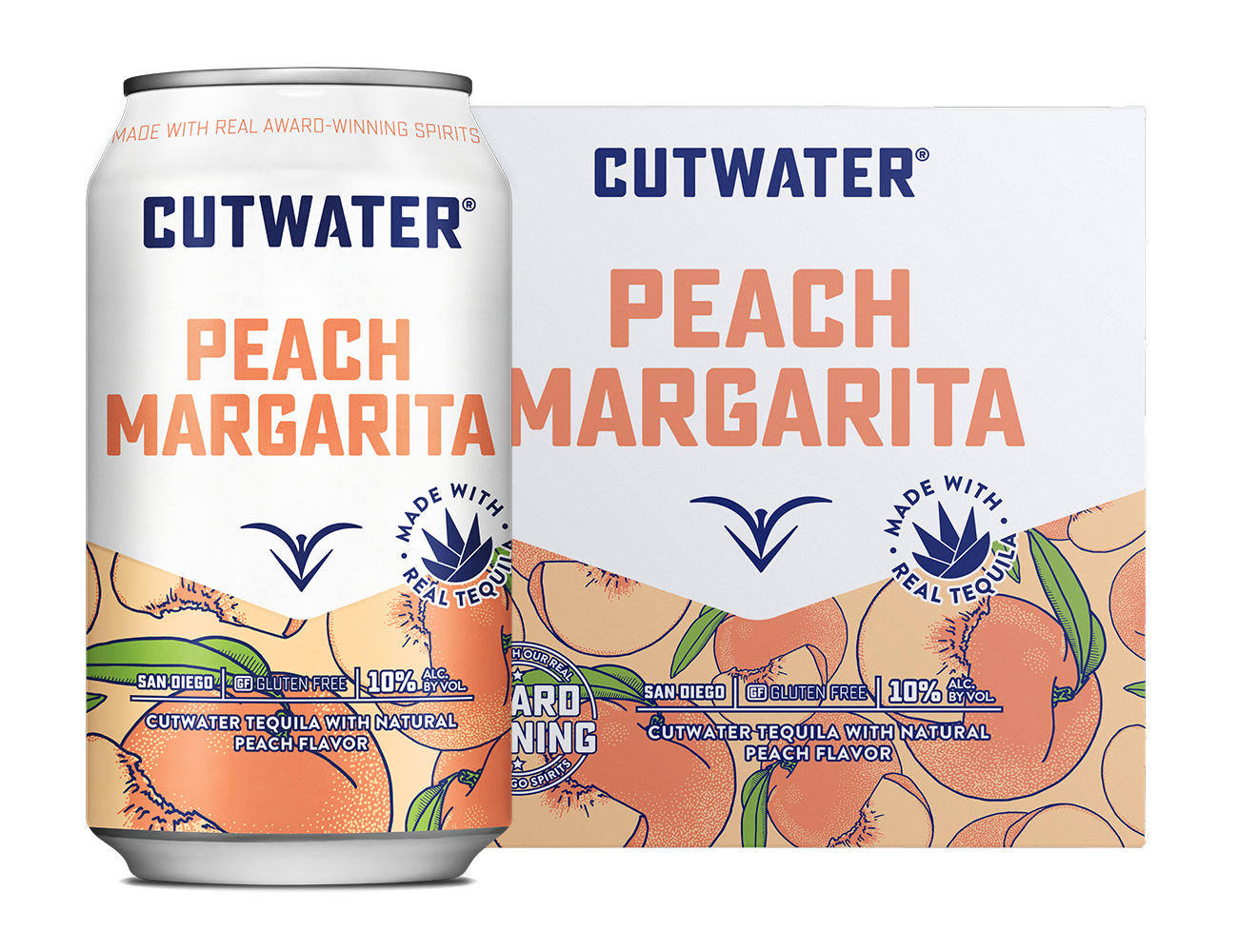 Cutwater Peach Margarita 4 Pack 12 OZ Cans