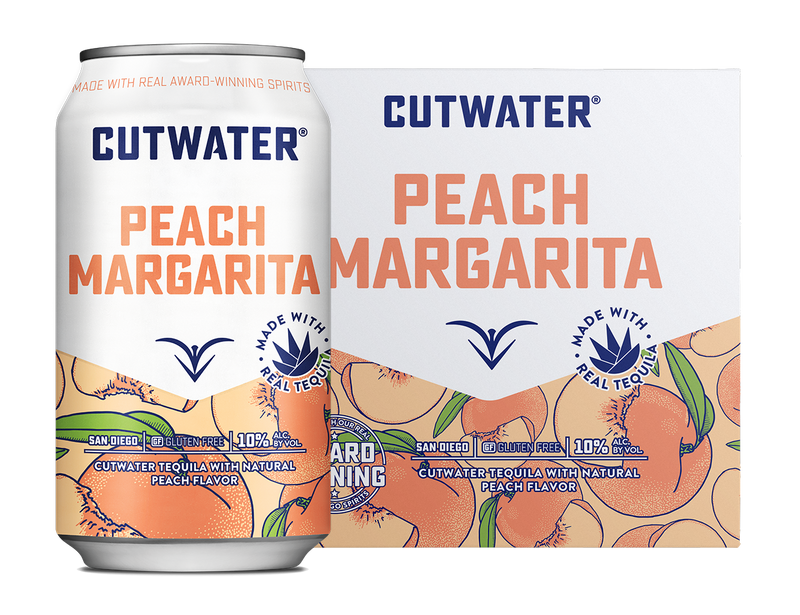 Cutwater Peach Margarita 4 Pack 12 OZ Cans