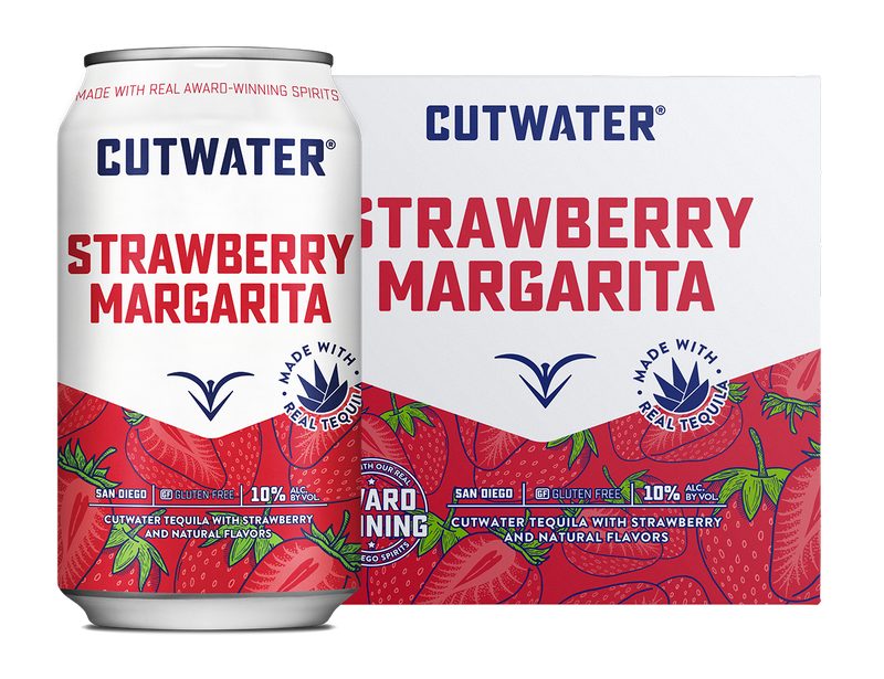 Cutwater Strawberry Margarita 4 Pack 12 OZ Cans